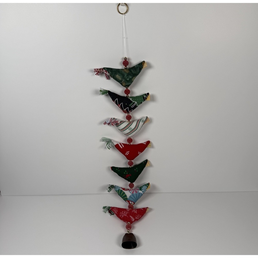 Handmade Prosperity 7‎ Chicken Hen Garland With Bell Beads Christmas Holiday B - Picture 2 of 3